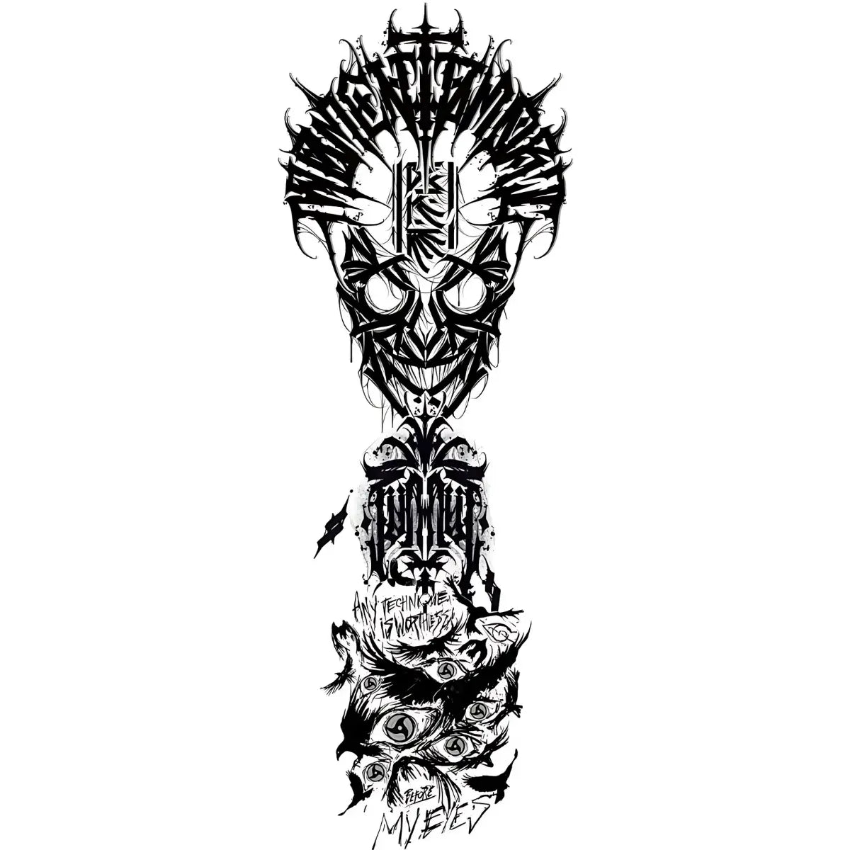 (Kol Kaplama) Eyes - Yarı Kalıcı Dövme