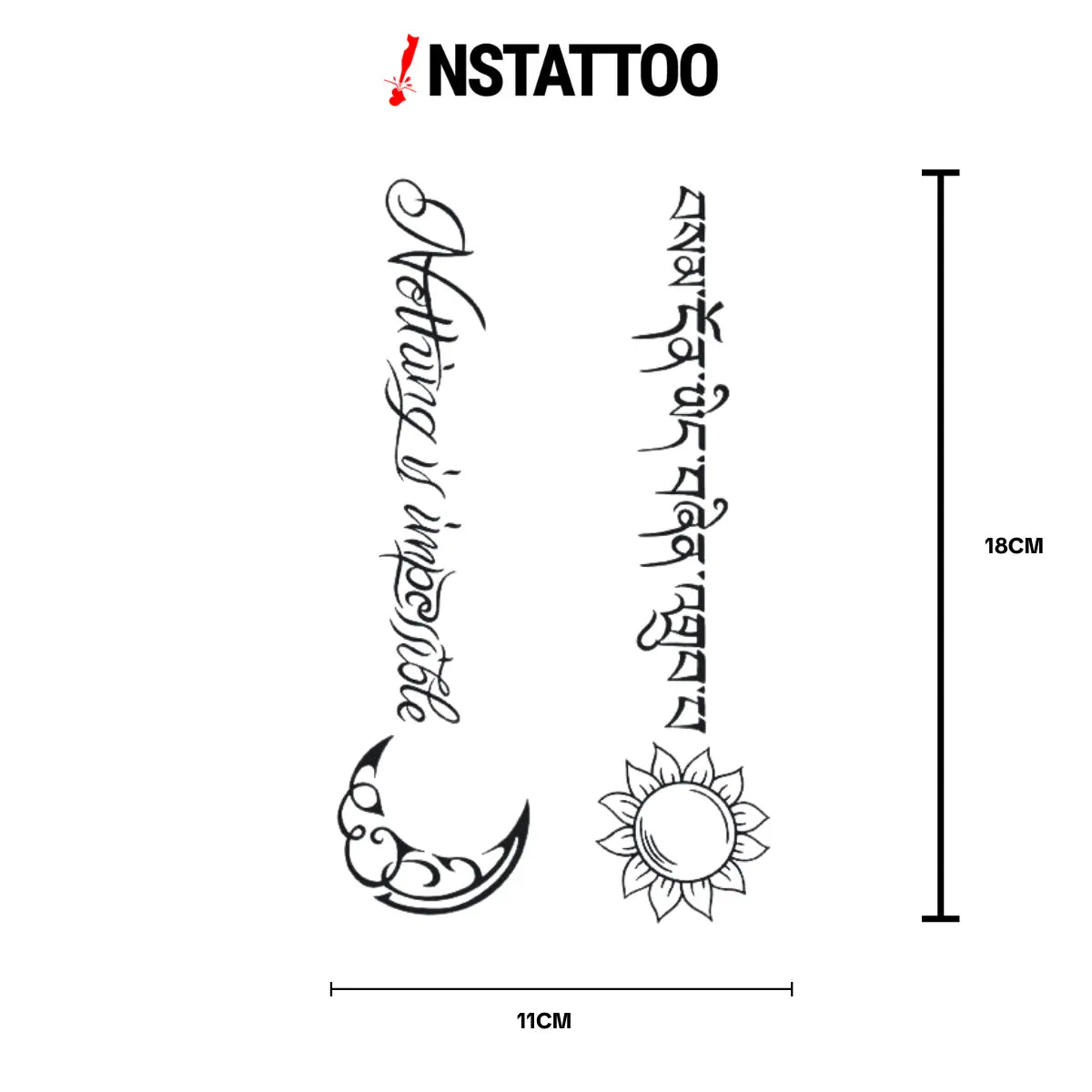 Ay-Güneş Çift - Yarı Kalıcı Dövme