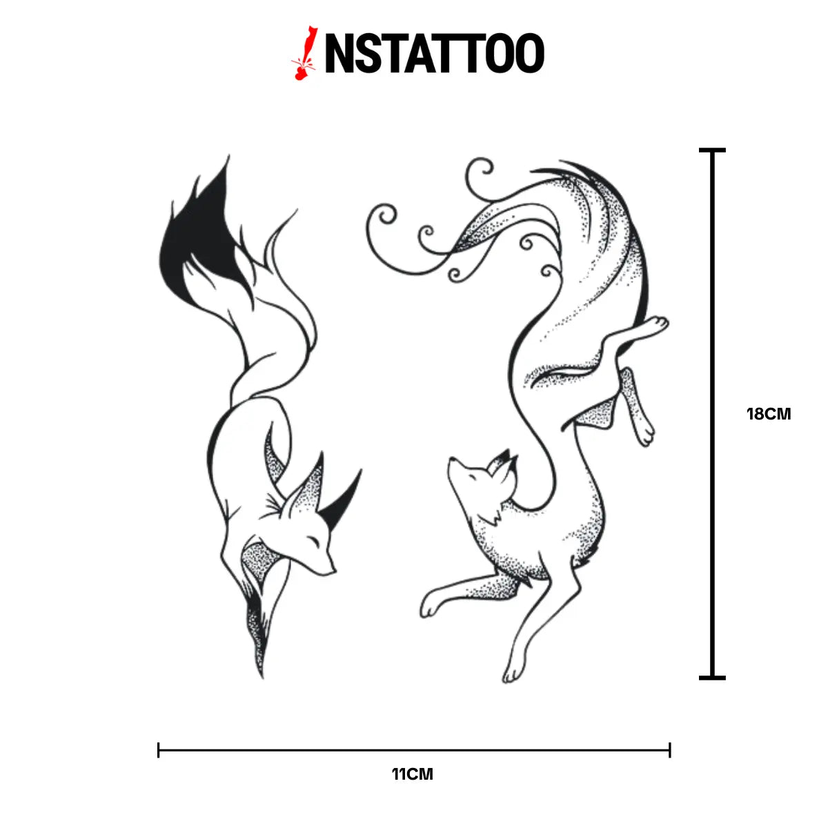 Kitsune Çifti - Yarı Kalıcı Dövme