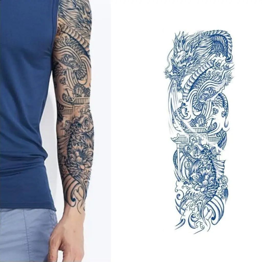 (Tüm Kol) Loong - Yarı Kalıcı Dövme