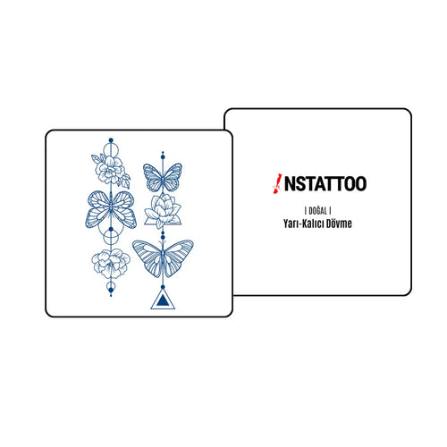 Butterfly 2 Parça - Yarı Kalıcı Dövme - instattoo