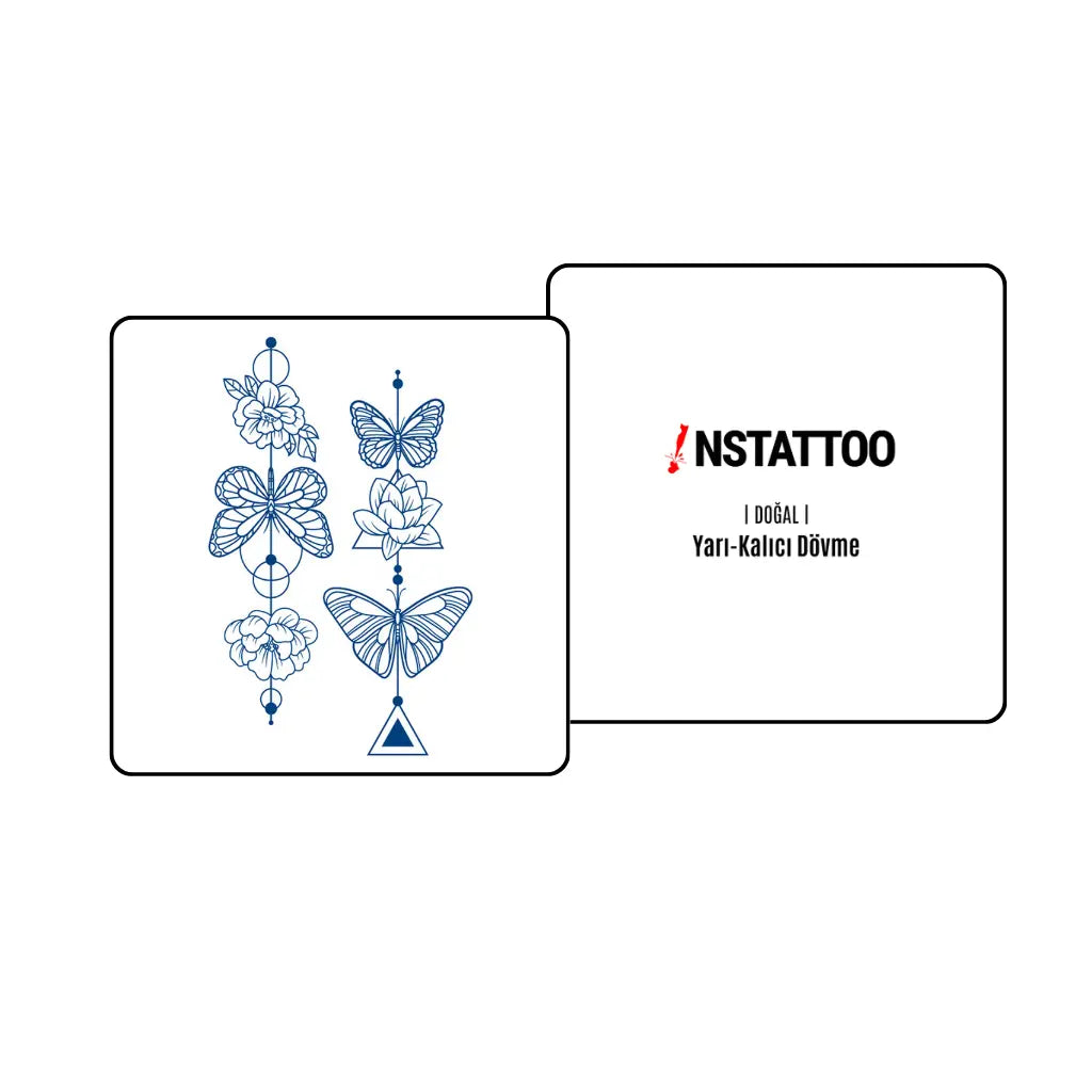 Butterfly 2 Parça - Yarı Kalıcı Dövme - instattoo