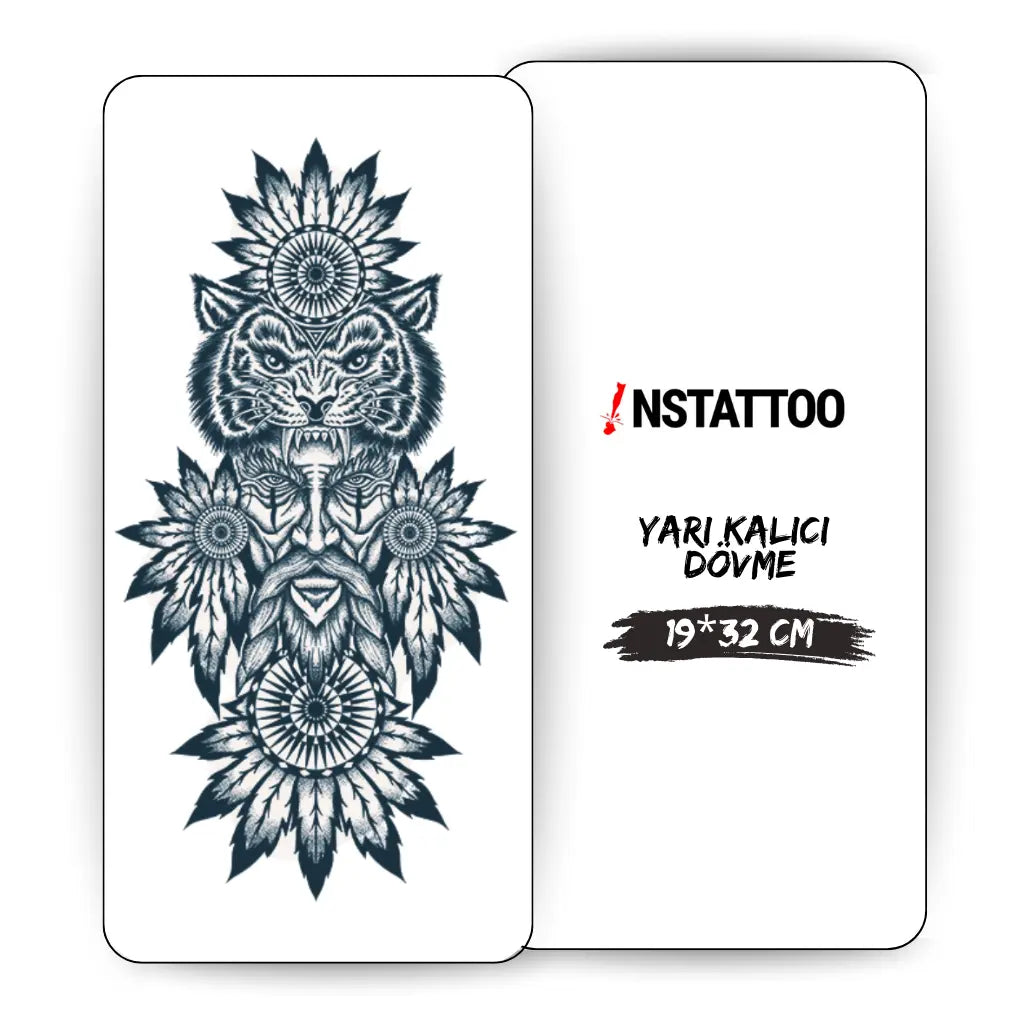 (Göğüs-Kol Kaplama) Raijin - Yarı Kalıcı Dövme