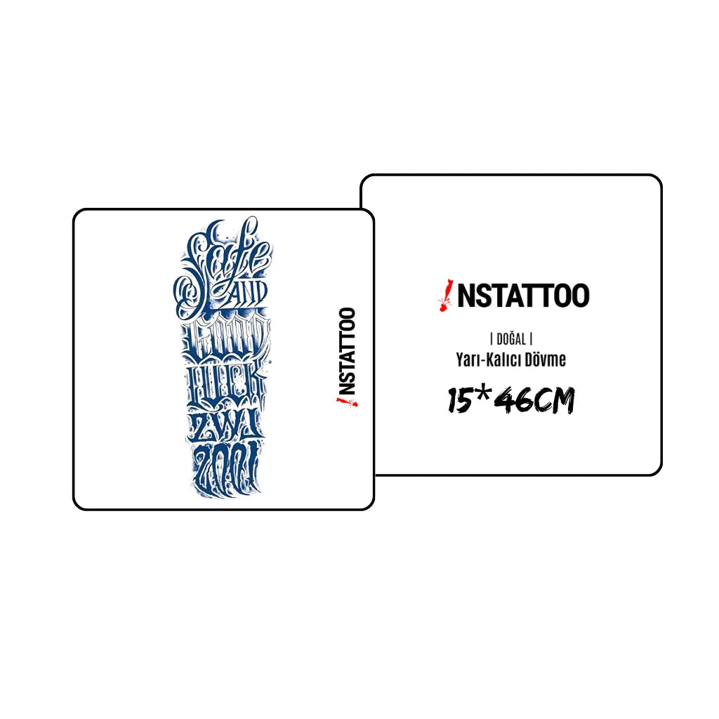 (Tüm Kol) LUCK -Yarı Kalıcı Dövme