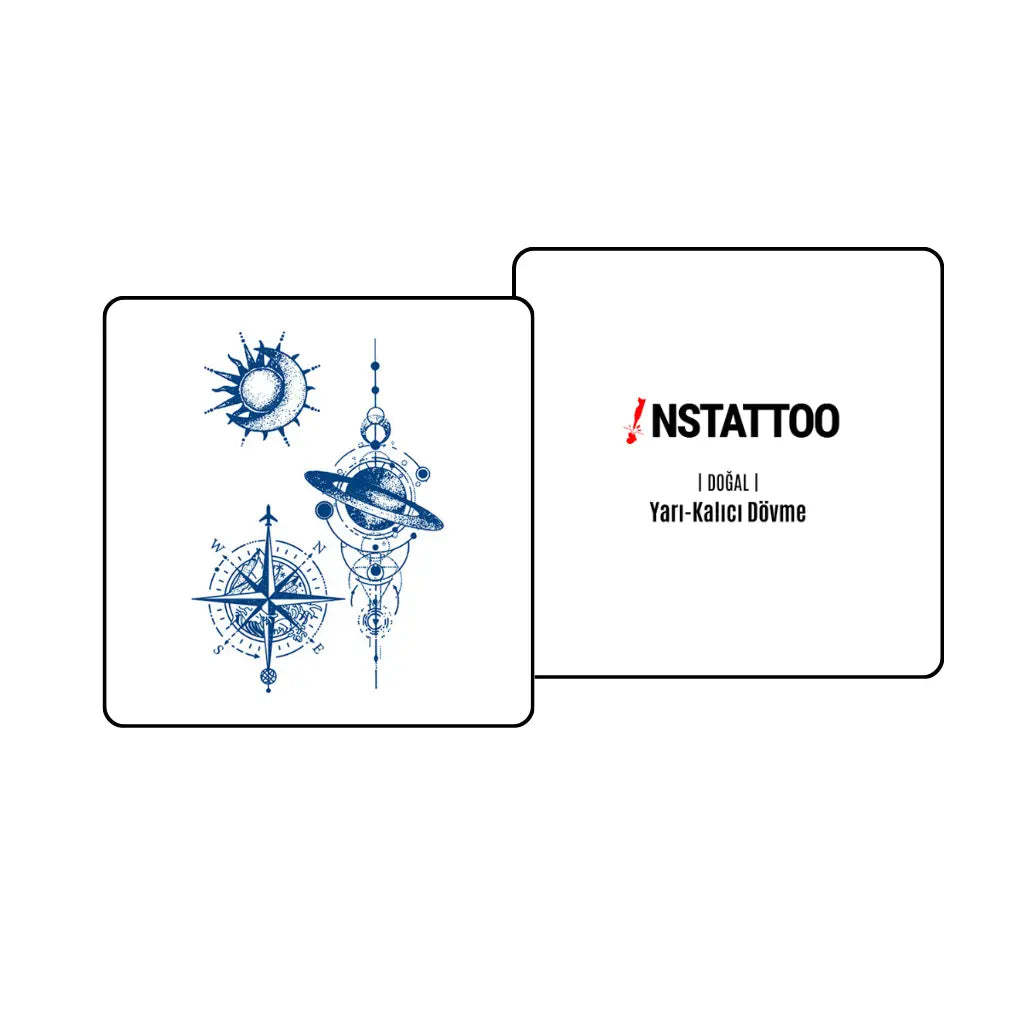 Evren 3 Parça - Yarı Kalıcı Dövme - instattoo