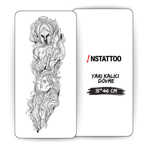 (Tüm Kol Kaplama) Athena - Yarı Kalıcı Dövme