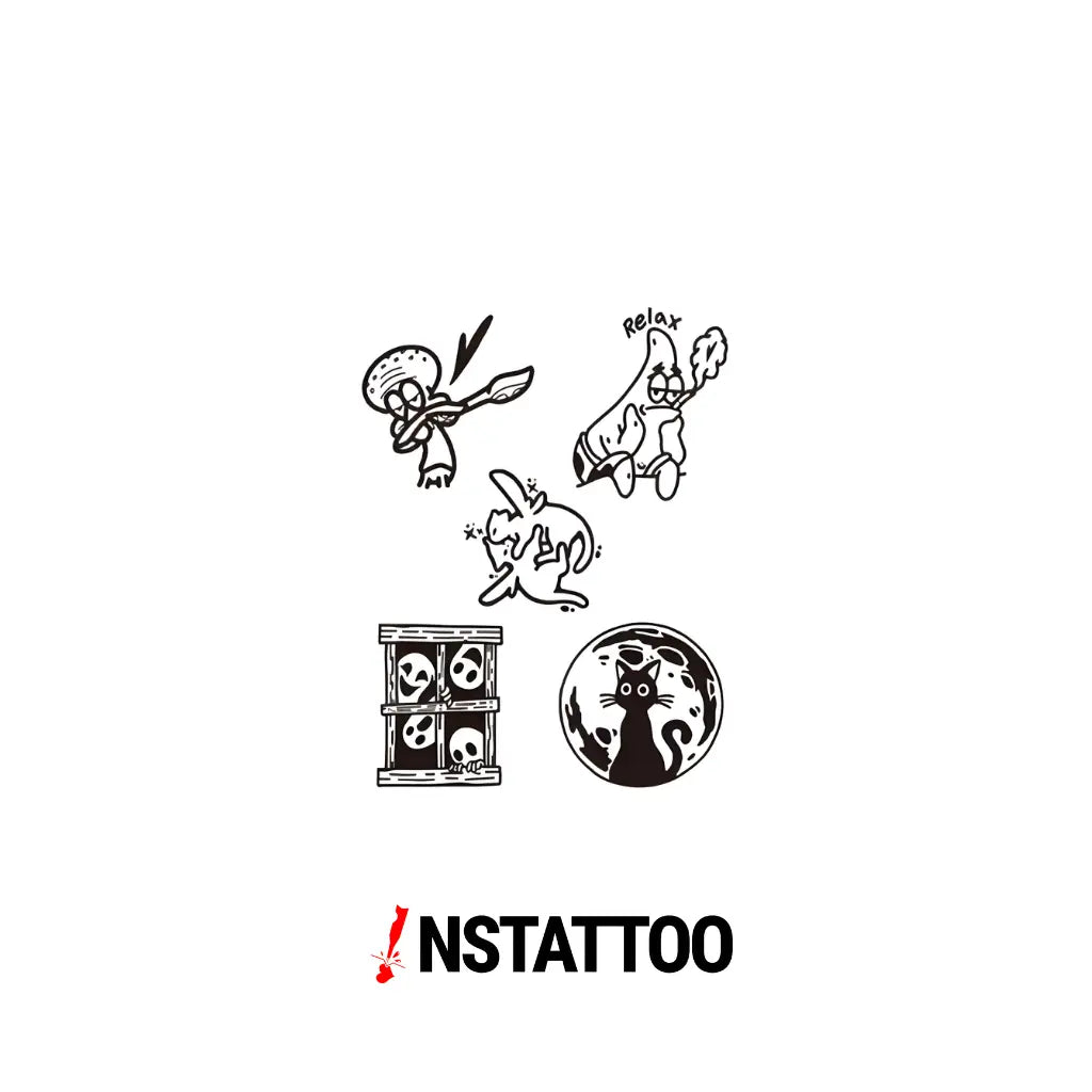 (5 Dövme) Minimal Paket I - Yarı Kalıcı Dövme - instattoo