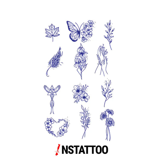 (12 Dövme) Kararsızım Paketi - Yarı Kalıcı Dövme - instattoo