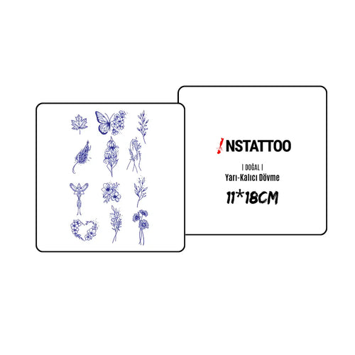(12 Dövme) Kararsızım Paketi - Yarı Kalıcı Dövme - instattoo