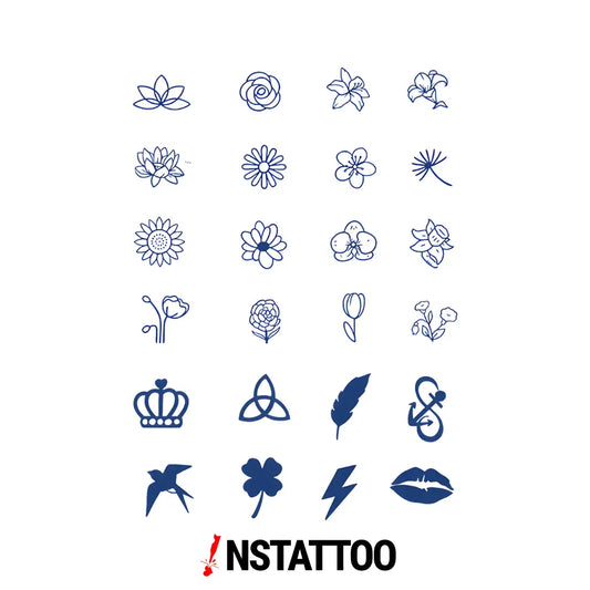 (24 Dövme) Parmak Dövme I - Paket- Yarı Kalıcı Dövme - instattoo