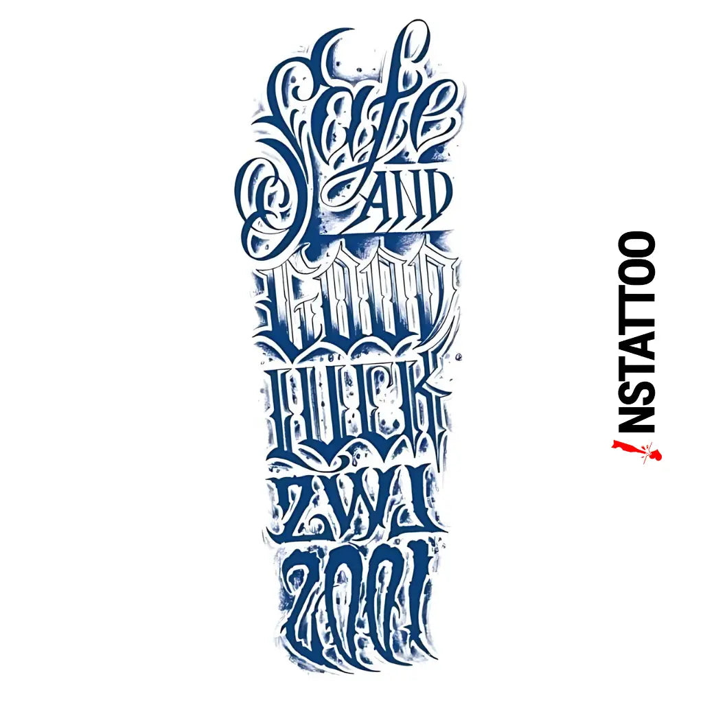 (Tüm Kol) LUCK -Yarı Kalıcı Dövme