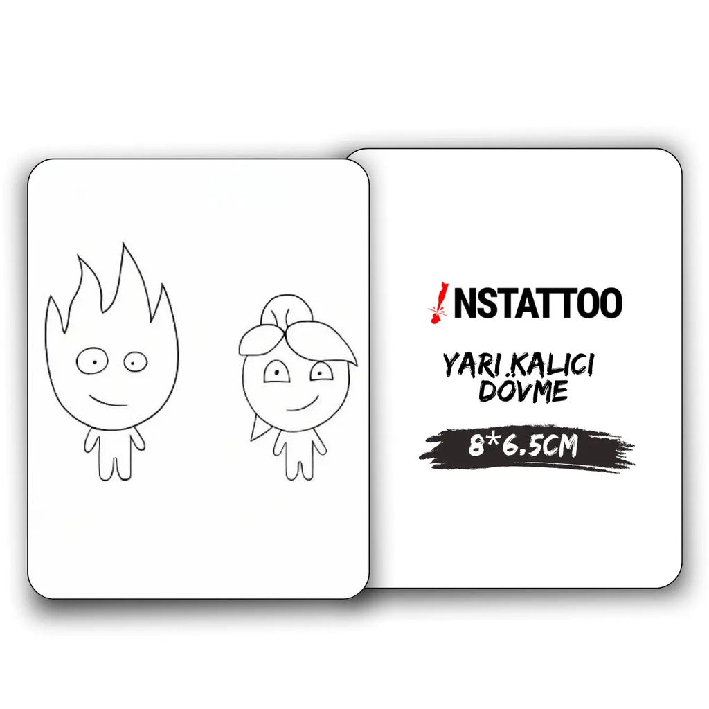 (Özel) Ateş ve Su - Yarı Kalıcı Dövme