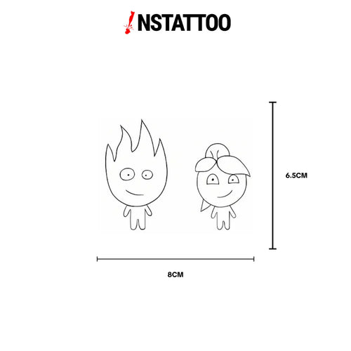 (Özel) Ateş ve Su - Yarı Kalıcı Dövme