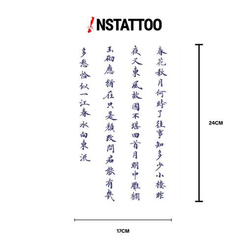 Chinese Script - Yarı Kalıcı Dövme