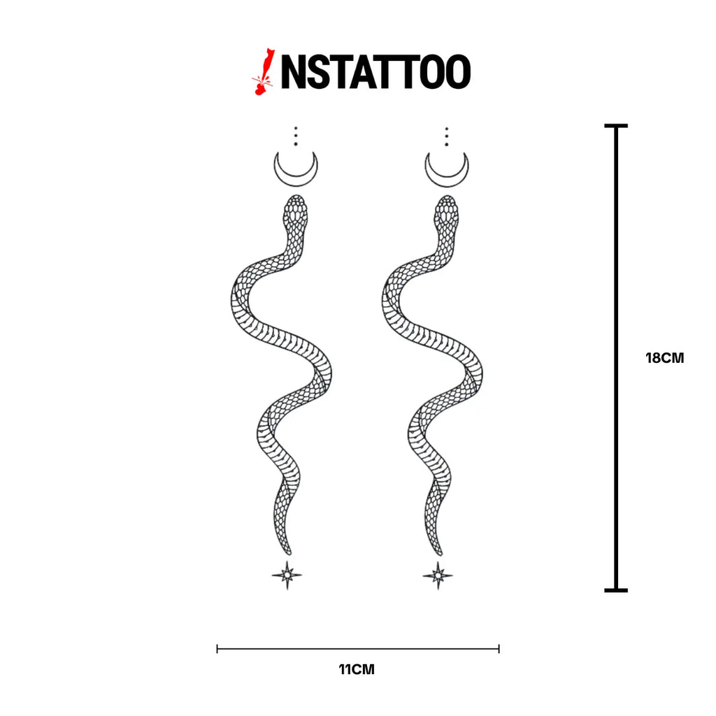 Kozmo Yılan Çifti - Yarı Kalıcı Dövme