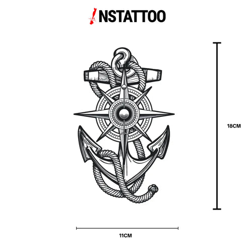 Denizci Pusulası - Yarı Kalıcı Dövme