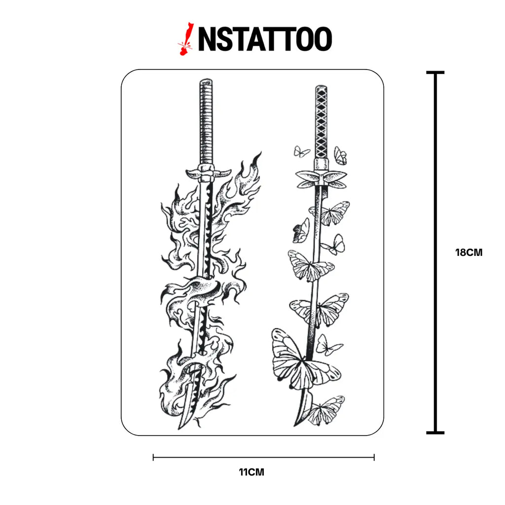 Fire and Fly -Yarı Kalıcı Dövme