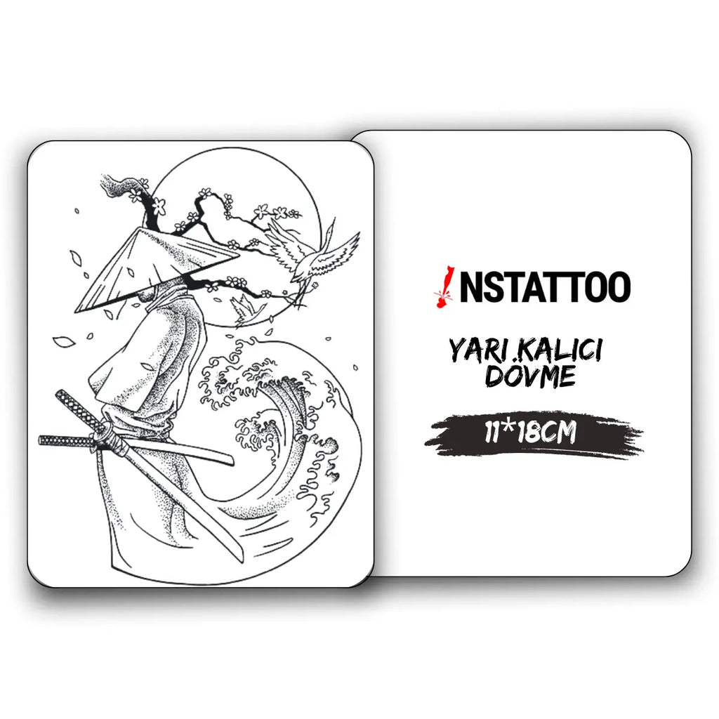 Hokusai - Yarı Kalıcı Dövme