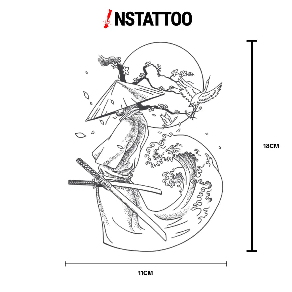Hokusai - Yarı Kalıcı Dövme