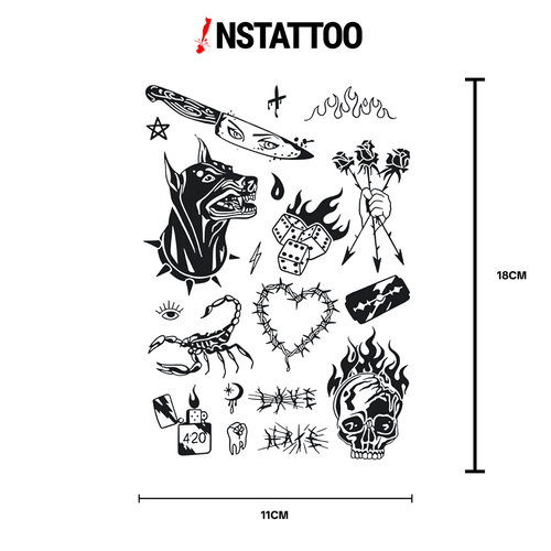 (14 Dövme) Jilet - Yarı Kalıcı Dövme