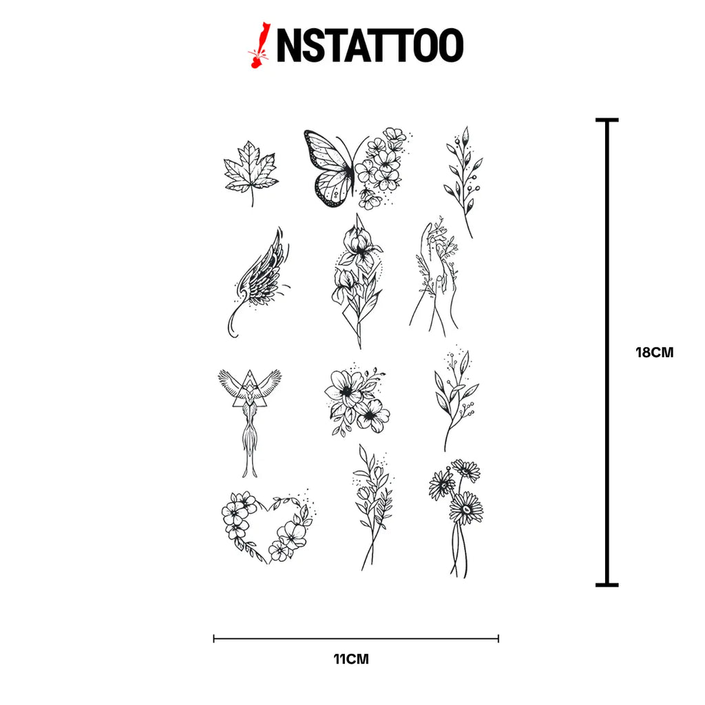 (12 Dövme) Kararsızım Paketi - Yarı Kalıcı Dövme