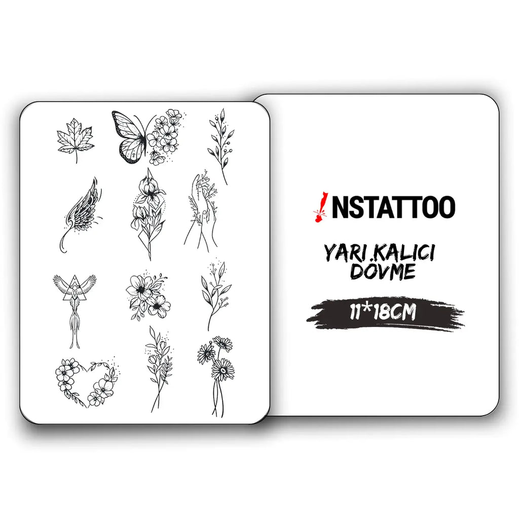 (12 Dövme) Kararsızım Paketi - Yarı Kalıcı Dövme