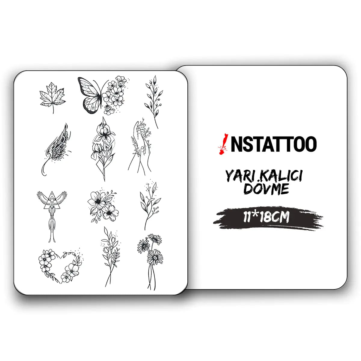 (12 Dövme) Kararsızım Paketi - Yarı Kalıcı Dövme