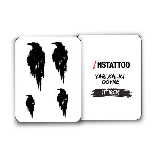 (Özel)(4 Boy) Karga - Yarı Kalıcı Dövme