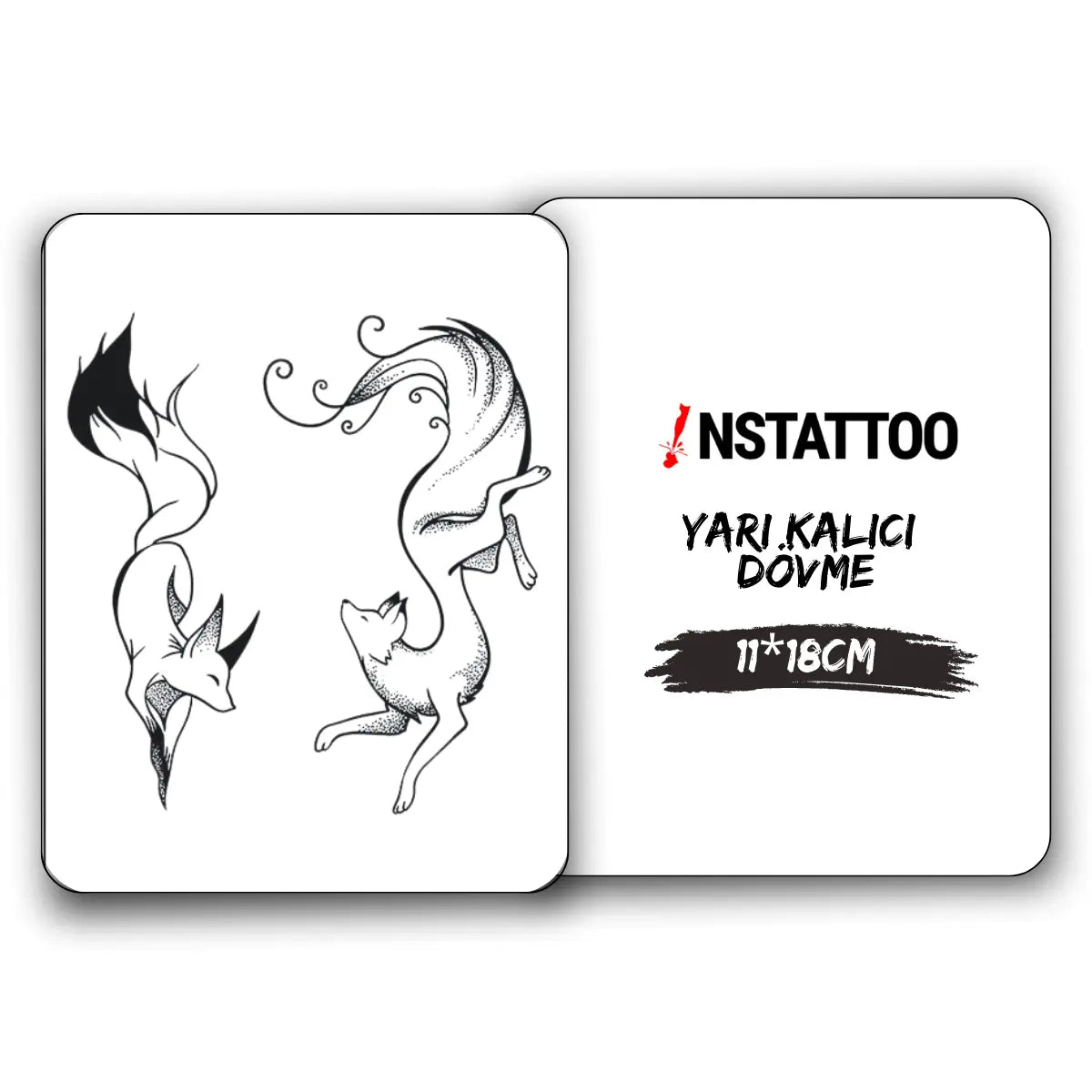 Kitsune Çifti - Yarı Kalıcı Dövme