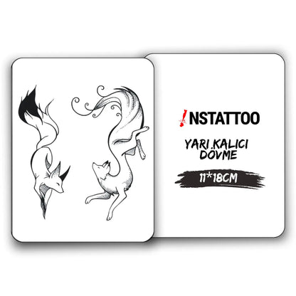 Kitsune Çifti - Yarı Kalıcı Dövme