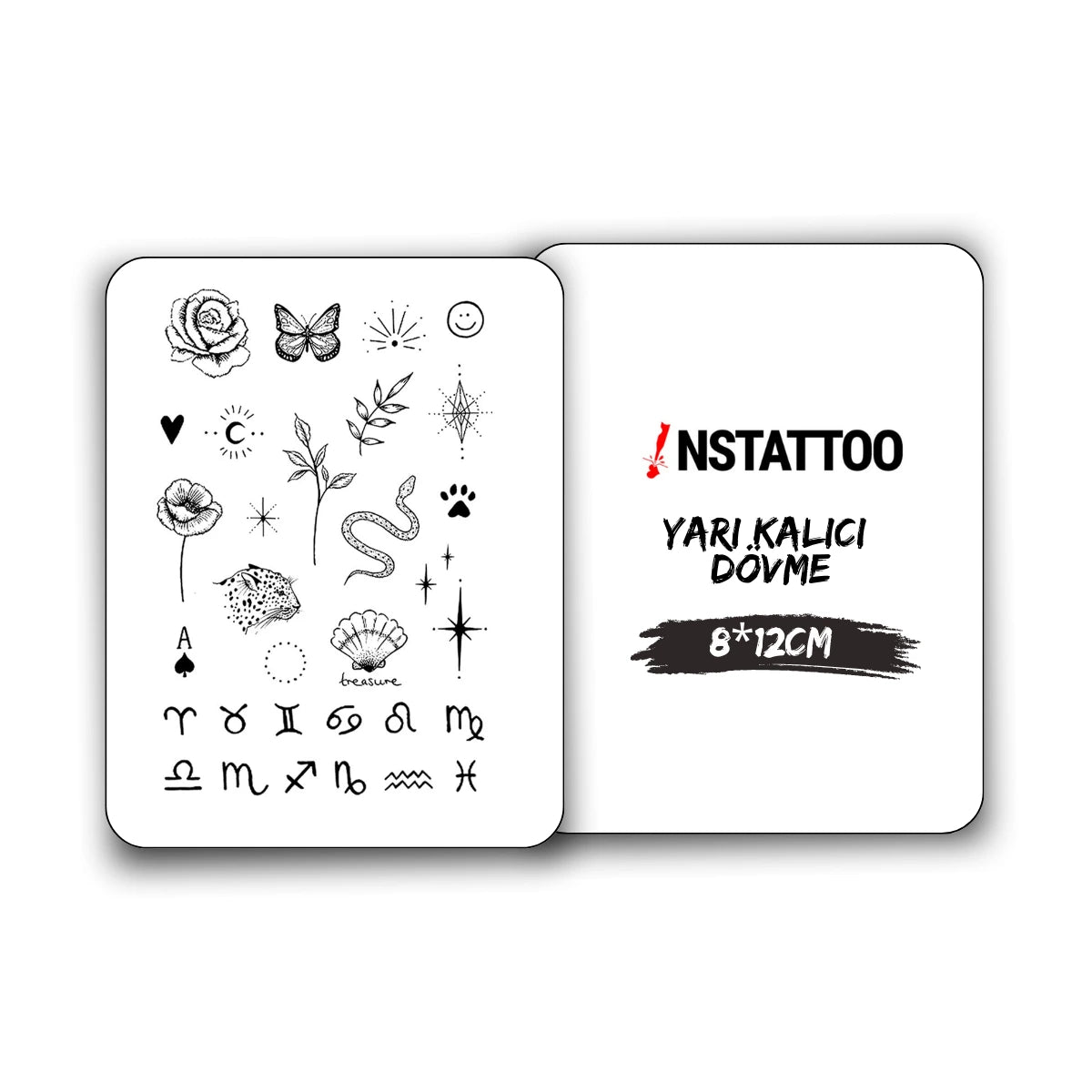 (30 Dövme) Minimal 7 - Yarı Kalıcı Dövme