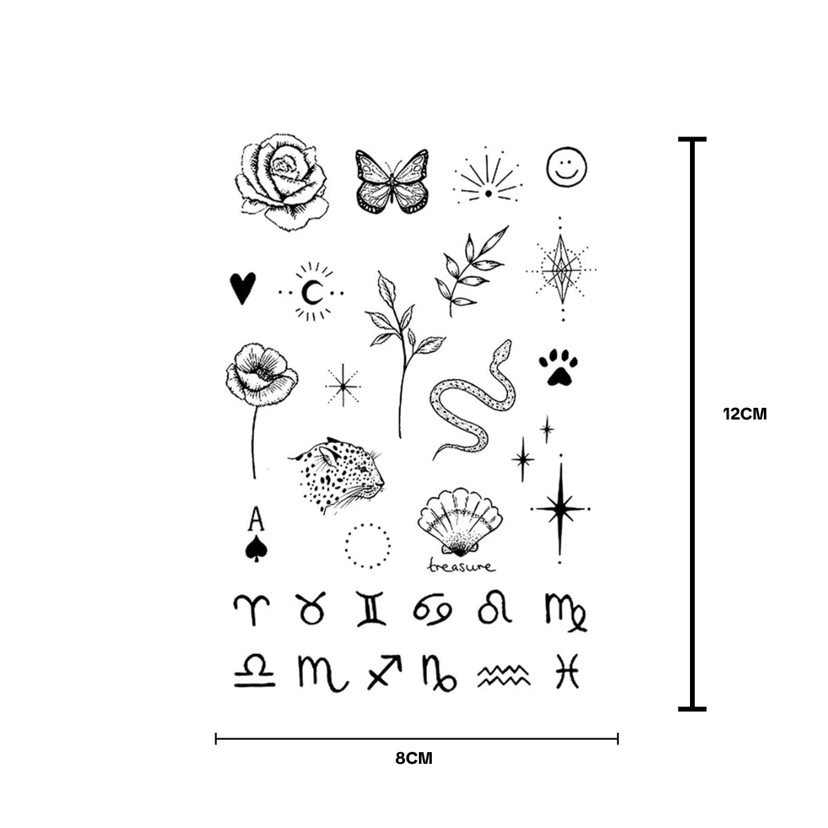 (30 Dövme) Minimal 7 - Yarı Kalıcı Dövme