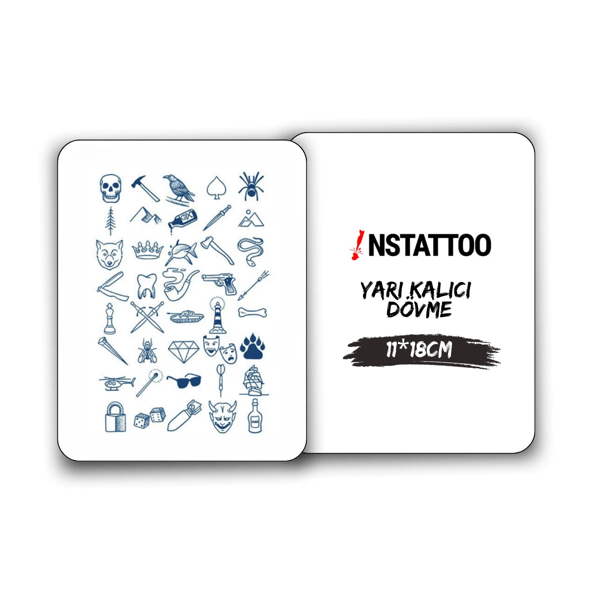 (40 Dövme) Parmak Paket IV - Yarı Kalıcı Dövme