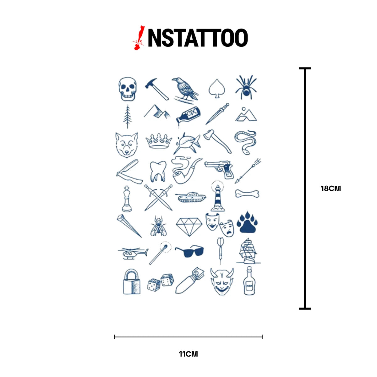 (40 Dövme) Parmak Paket IV - Yarı Kalıcı Dövme