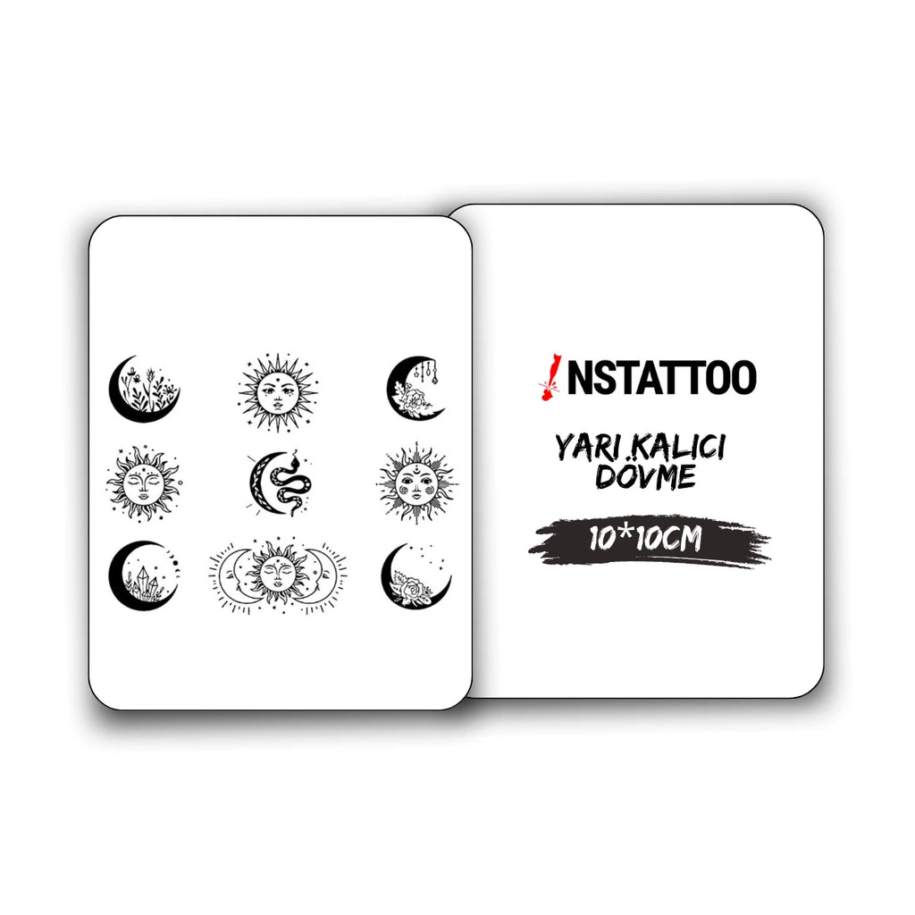 (Özel Tasarım) (9 Dövme) Sun - Yarı Kalıcı Dövme