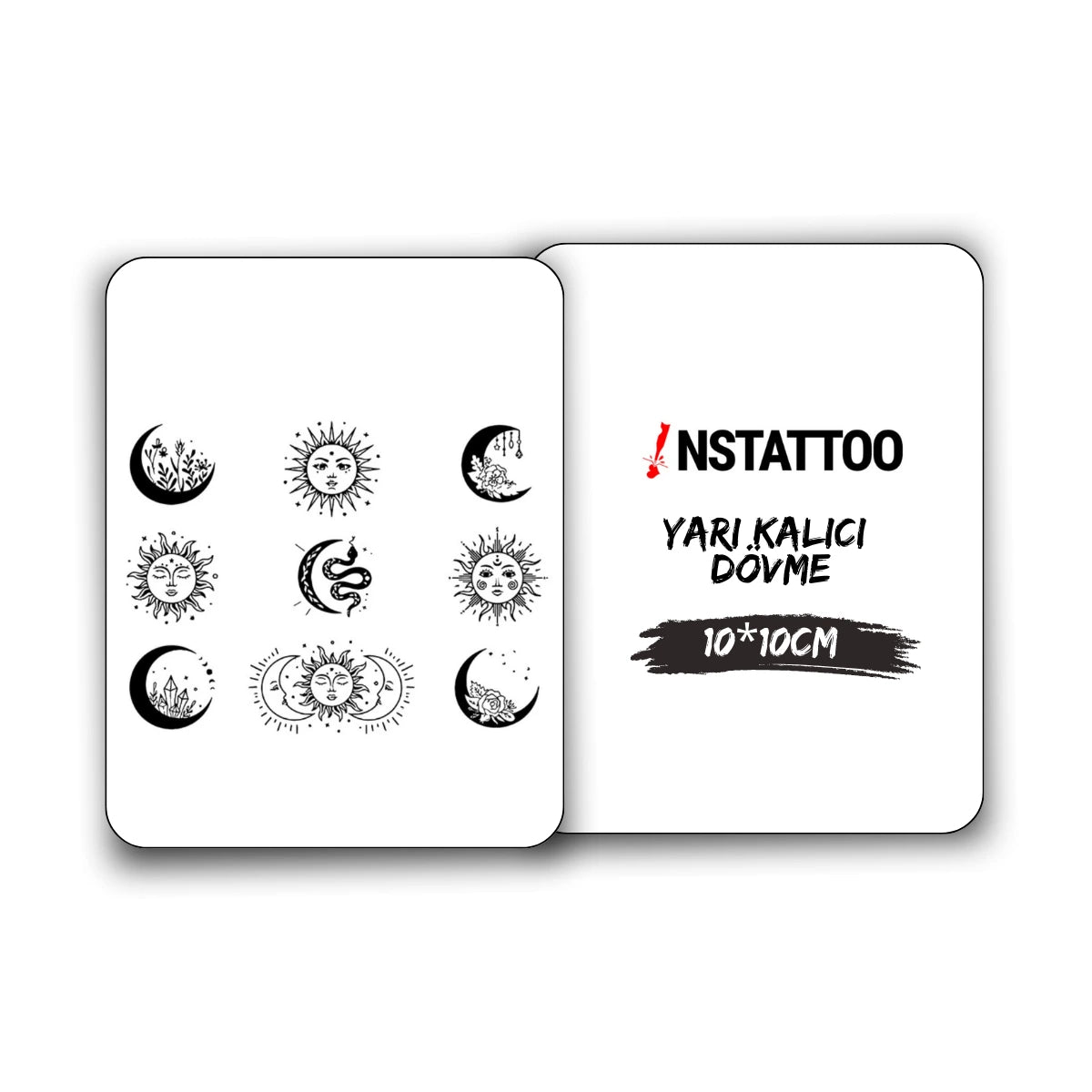 (Özel Tasarım) (9 Dövme) Sun - Yarı Kalıcı Dövme