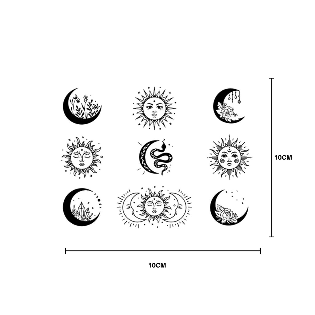 (Özel Tasarım) (9 Dövme) Sun - Yarı Kalıcı Dövme