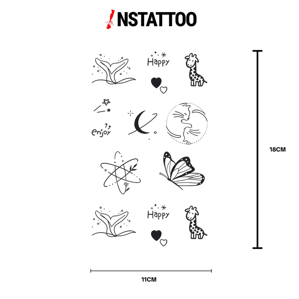 (11 Dövme ) Tatlı Paketi - Yarı Kalıcı Dövme