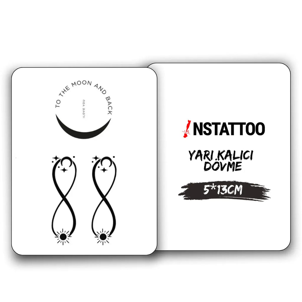 (Özel) To The Moon - Yarı Kalıcı Dövme
