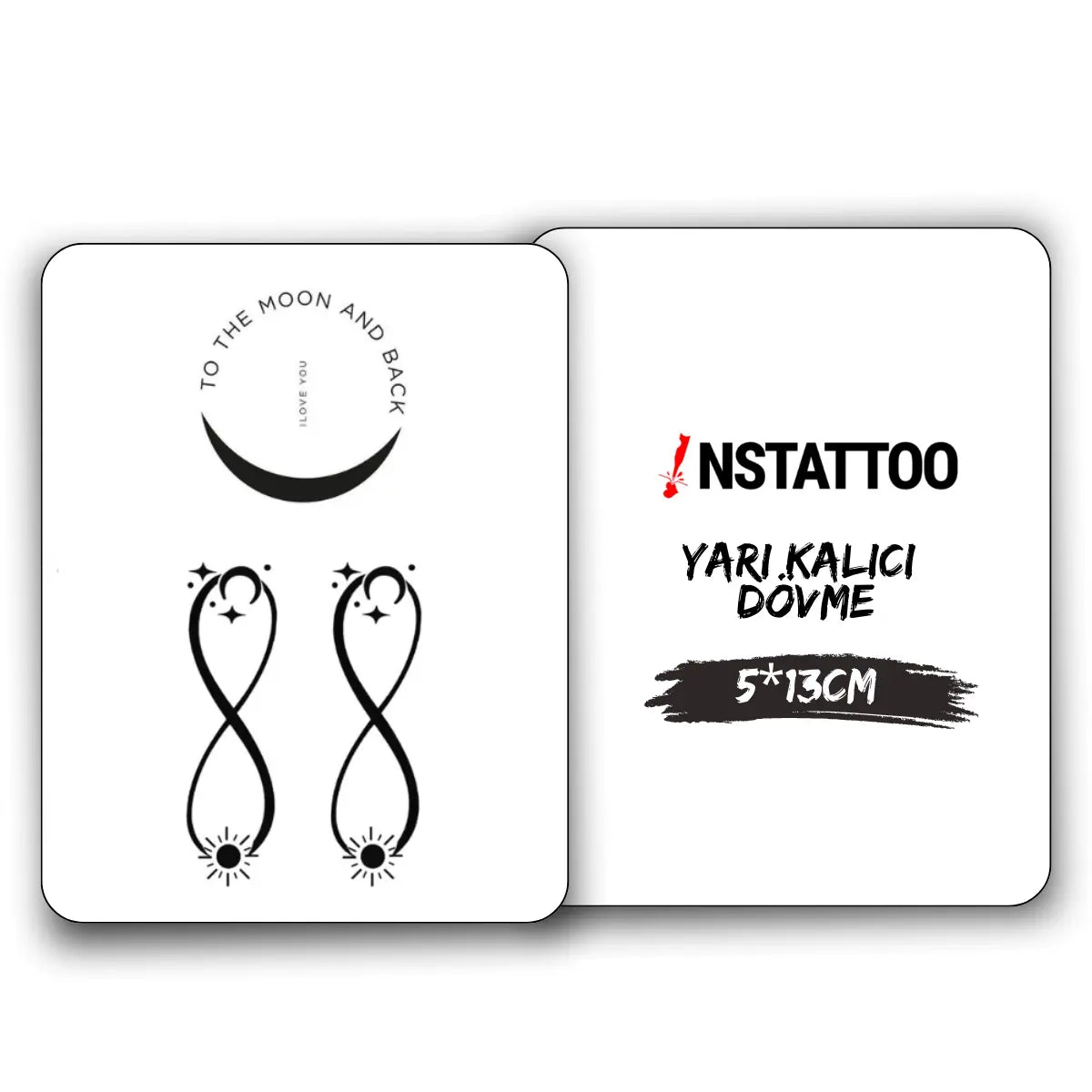 (Özel) To The Moon - Yarı Kalıcı Dövme