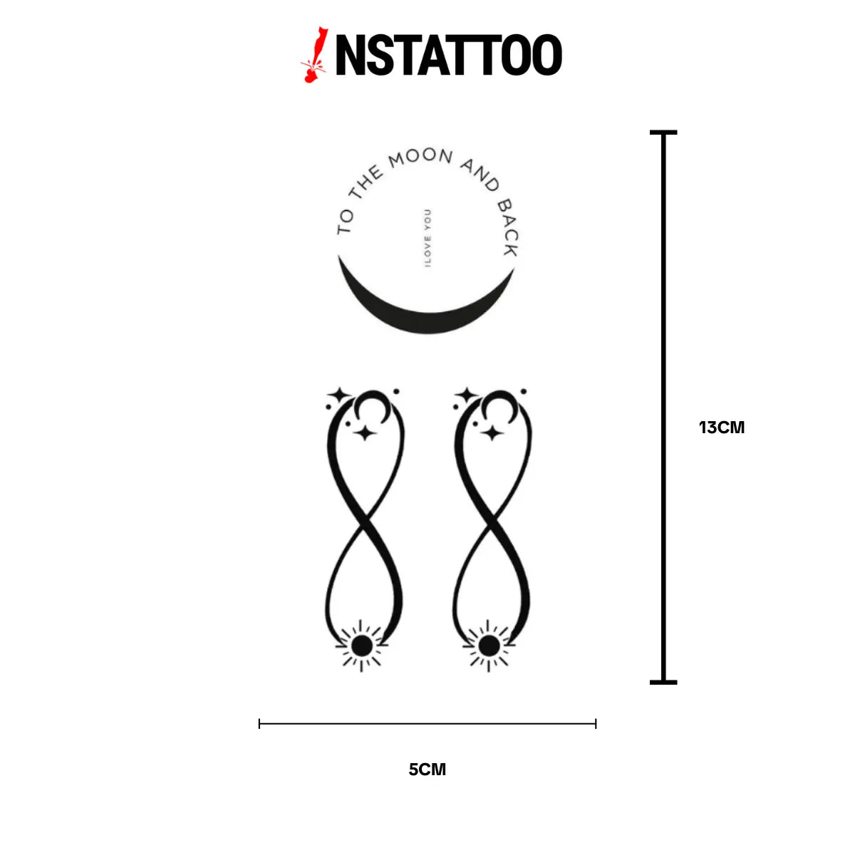 (Özel) To The Moon - Yarı Kalıcı Dövme