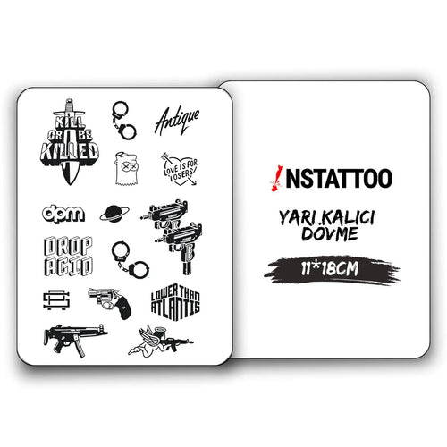 (15 Dövme) UZİ -Yarı Kalıcı Dövme