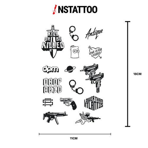 (15 Dövme) UZİ -Yarı Kalıcı Dövme